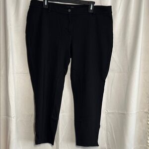 Eileen Fisher Ponte Riding Equestrian Inspired Ankle Zip‎ Black Pants Large